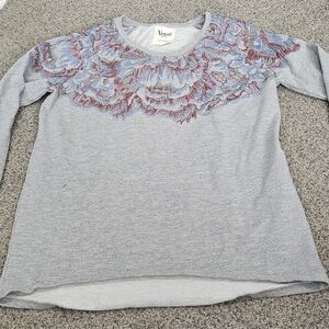 Gray Embroidered Women's Top